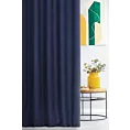 Zasłona szyta na tunelu ADESSA granatowa z miękkiej tkaniny o welurowej strukturze
