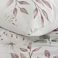 Pościel 220x200 cm bawełniana kolor jasnokremowy, fioletowy w kwiaty SONIA 36 Eurofirany