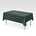 Obrus szyty LUXOR ciemnozielony z eleganckiej lśniącej tkaniny o drobnym splocie
