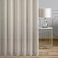 Firana szyta na przelotkach beżowa z półprzeźroczystej tkaniny z efektem deszczyku, wykończona obciążnikiem