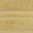 Ręcznik kąpielowy 70x140 cm bawełniany kolor musztardowy z welwetową bordiurą w pasy 500 g/m2 PORTO Eurofirany