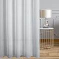 Firana szyta na tunelu biała z lekkiej i delikatnej matowej kreszowanej krepy, wykończona obciążnikiem