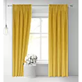 Zasłona musztardowa z miękkiego welwetu 140x250 cm taśma SUZANA Eurofirany