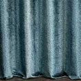 Zasłona szyta na flexach granatowa z grubej tkaniny welwetowej drukowanej w drobny wzór