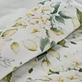 Pościel 220x200 cm bawełniana kolor biały, zielony w kwiaty SONIA 35 Eurofirany