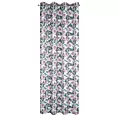 Zasłona biało, fioletowa z motywem kwiatowym, zaciemniająca 140x250 cm przelotka SIMONA Eurofirany
