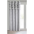 Zasłona srebrna zdobiona falbanami z moherowej tkaniny 140x250 cm przelotka AGIS Eurofirany
