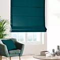 Roleta rzymska turkusowa o naturalnym, gęstym splocie w stylu eko