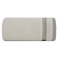 Ręcznik do rąk 30x50 cm bawełniany kolor beżowy zero twist z bordiurą w paski 400 g/m2 RIKI Eurofirany