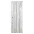 Firana biała z etaminy z nadrukiem srebrzystych kwiatów 140x300 cm taśma FEZA Eurofirany