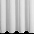 Firana szyta na taśmie fala biała z tkaniny z efektem deszczyku i lekkim połyskiem, wykończona obciążnikiem