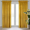 Zasłona musztardowa z matowego welwetu 140x270 cm taśma MELANIE Eurofirany