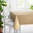 Obrus szyty beżowy z miękkiej tkaniny welwetowej