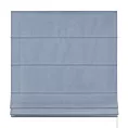 Roleta rzymska jasnoniebieska z miękkiej, matowej tkaniny w drobny geometryczny wzór