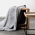 Koc  200x220 cm srebrny bardzo miękki w dotyku z wytłaczanym wzorem 3D CINDY 6 DESIGN 91 Eurofirany