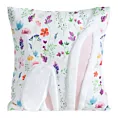 Poszewka na poduszkę 45x45 cm wielkanocna zdobiona puszystą aplikacją biało, pudrowa WIOSNA 64 Eurofirany