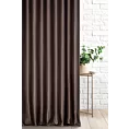 Zasłona szyta na taśmie fala brązowa z jednokolorowej gładkiej tkaniny
