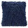 Poszewka na poduszkę 40x40 cm z długim włosem z dodatkiem srebrnej nici granatowa CELIA Eurofirany