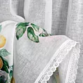 Zazdrostka biało, zielona z etaminy zdobiona nadrukiem cytryn 90x150cm tunel CLOE Eurofirany