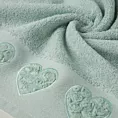 Ręcznik kąpielowy 50x90 cm bawełniany kolor miętowy z aplikacją serca na bordiurze 500 g/m2 KAMILA Eurofirany