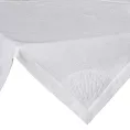 Obrus biały 85x85 cm BRENDA zdobiony ozdobną kantą i haftowaną koronką DIVA LINE