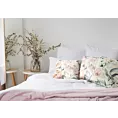 Poszewka na poduszkę 45x45 cm welwetowa srebrno, kremowa z nadrukiem kwiatów ROSITA 1 Eurofirany