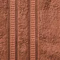 Ręcznik kąpielowy 50x90 cm bambusowy kolor ceglasty zdobiony bordiurą w pasy 500 g/m2 MILA Eurofirany