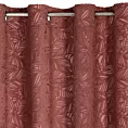 Zasłona ciemnoróżowa z welwetu wytłaczanego w liście 140x250 cm przelotka OCTAVIA Eurofirany