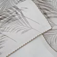 Obrus naturalno, stalowy 160x260 cm INES z nadrukowanym motywem liści palmowych
