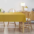 Obrus szyty ADESSA żółty z miękkiej tkaniny o welurowej strukturze