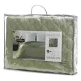 Narzuta jasnozielona 220x240 cm obszyta falbaną pikowana techniką hot press VANESA EUROFIRANY CLASSIC