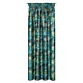 Zasłona czarno, zielona z błyszczącym wzorem egzotycznych liści z welwetu 140x270 cm taśma DAVOS Eurofirany
