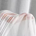 Firana szyta na taśmie 5 cm biała z matowej etaminy ozdobionej ażurowym pasem, wykończona obciążnikiem