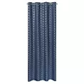 Zasłona granatowo, srebrna ze srebrnym geometrycznym wzorem 140x250 cm przelotka CUBE Eurofirany