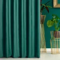 Zasłona szyta na taśmie fala ciemnozielona z miękkiej półmatowej tkaniny welwetowej