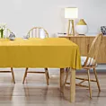 Obrus szyty DORA - HIT musztardowy z miękkiej tkaniny o welurowej strukturze
