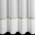 Firana szyta na flexach kremowo popielata z matowej etaminy wykończonej ozdobnym podwinięciem Italissima Eva Minge