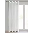Zasłona biała w groszki z etaminy 140x250 cm przelotka HANIA Eurofirany