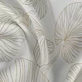 Zasłona biało, złota ze wzorem liści, zaciemniająca 140x250 cm przelotka MARIGOLD Eurofirany