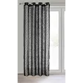 Zasłona czarna zdobiona moherową błyszczącą nicią 140x250 cm przelotka LAUREL Eurofirany