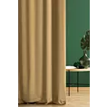 Zasłona szyta na taśmie 8 cm ENYA jasnobrązowa z miękkiej półmatowej tkaniny welwetowej
