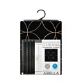 Zasłona czarna ze złotym wzorem geometrycznym 135x250 przelotka ABELLA Eurofirany