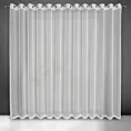 Firana biała z tkaniny w prążki przeplatane błyszczącą nicią 300x250 cm przelotka NOELIA Eurofirany