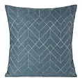 Poszewka na poduszkę 45x45 cm z geometrycznym haftem niebiesko, srebrna MILA Eurofirany