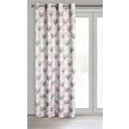 Zasłona szaro, różowa dimout z geometrycznym wzorem 140x250 cm przelotka ASETA Eurofirany