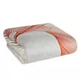 Narzuta welwetowa naturalno, pomarańczowa 220x240 cm z nadrukiem żurawii pikowana metodą hot press LEA EUROFIRANY PREMIUM Eurofirany