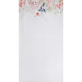 Zasłona biało, różowa zdobiona wzorem botanicznym z etaminy 135x250 przelotka ARLENA Eurofirany