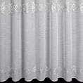 Firana szyta na taśmie 8 cm kremowo popielata z matowej tkaniny z ozdobnym dołem