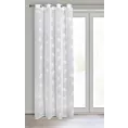 Firana biała z nadrukiem palmowych liści 140x260 cm przelotka - JESSI Eurofiarny