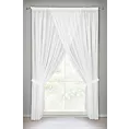 Firana biała z dekoracyjną koronką i troczkami 400x250 cm na taśmie - CAROLINE  Eurofirany